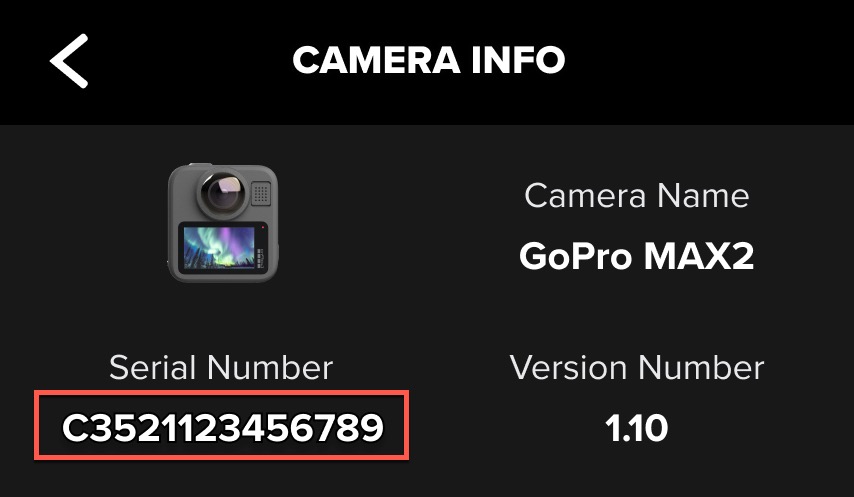 MAX2: How To Find Your Camera's Serial Number