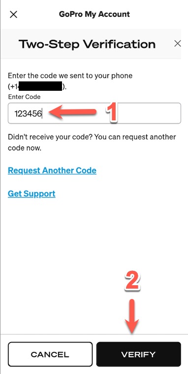 GoPro Account: Two-Step Verification