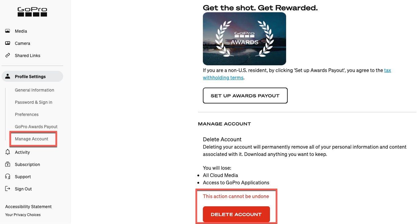 GoPro Account: How To Delete Account
