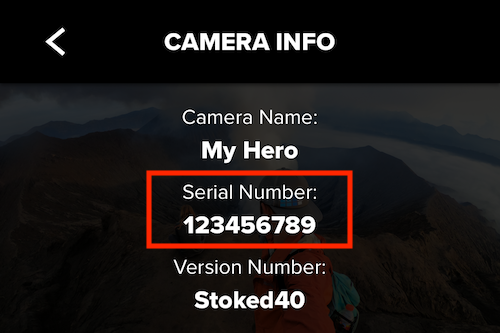 GoProシリアル番号の確認方法