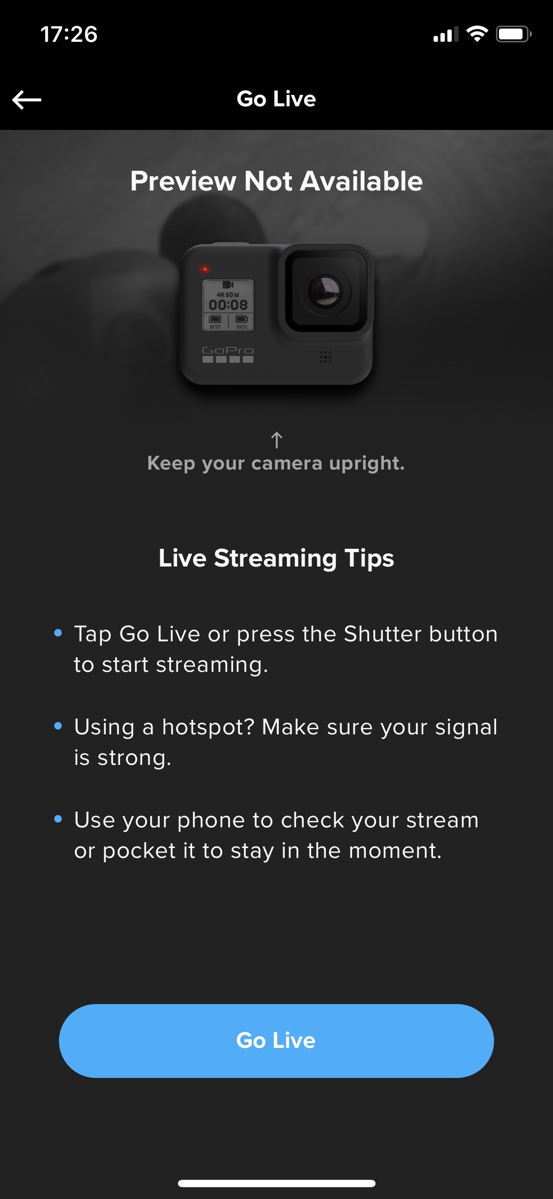如何通过 GoPro 进行视频直播