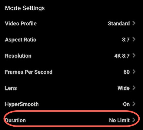 Duration Capture Information