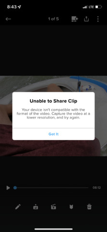 Unable to Share Clip